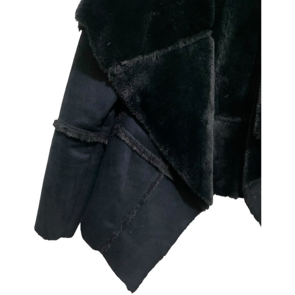 AKIRA FAUX SUEDE LEATHER FUR COAT, SIZE SMALL - Picture 7 of 16